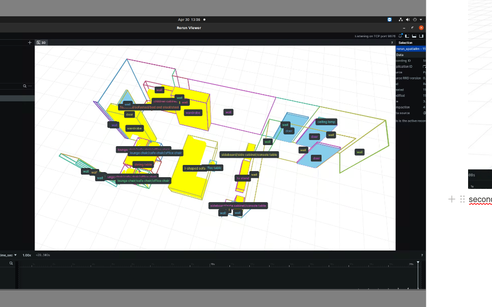 Rerun viewer sample room from the Sceneverse pipeline